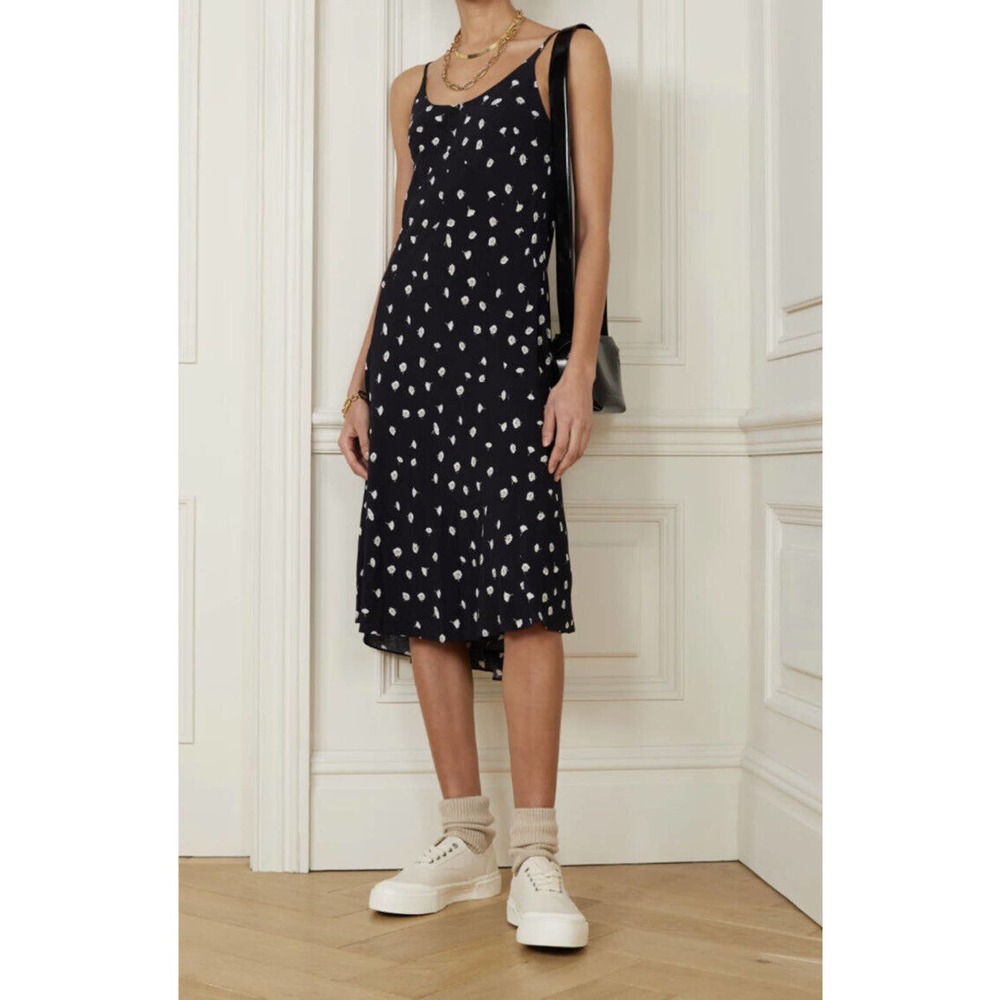 Rag & Bone Eva Midi Slip Dress Floral Jacquard Grunge 90’s Retro Print Size 4 S3